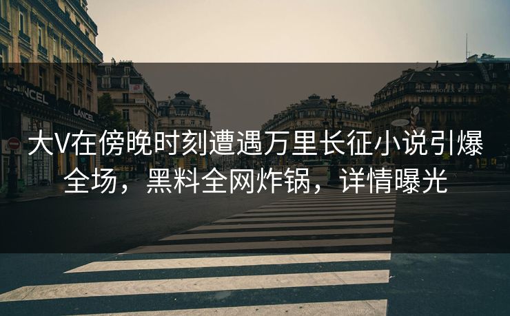 大V在傍晚时刻遭遇万里长征小说引爆全场，黑料全网炸锅，详情曝光