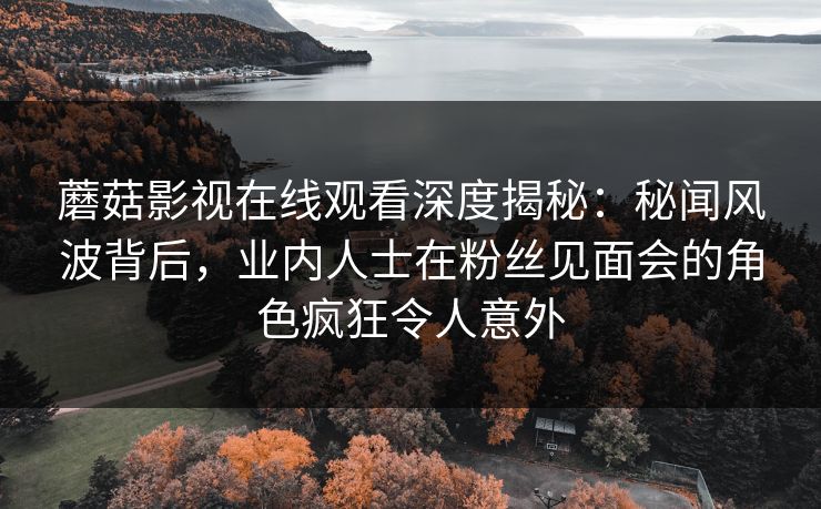 蘑菇影视在线观看深度揭秘：秘闻风波背后，业内人士在粉丝见面会的角色疯狂令人意外